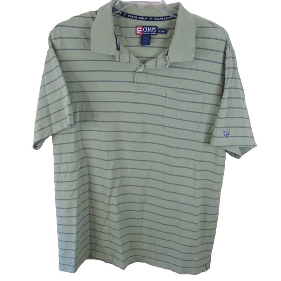 Other - Vintage Chaps Golf Ralph Lauren Short Sleeve Polo Shirt Men's XXL Green‎ Striped